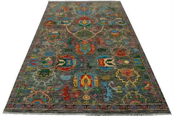 Anatolia Rug 9'1'' x 12'4'' Gray Wool Modern Hand-Knotted Oriental Carpet