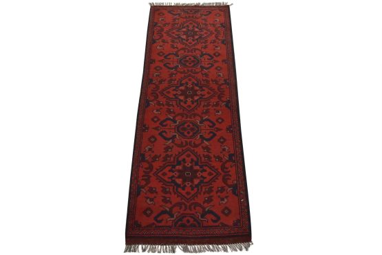 Turkmen Runner 1'9'' x 4'10'' Red Wool Tribal Hand-Knotted Oriental Rug