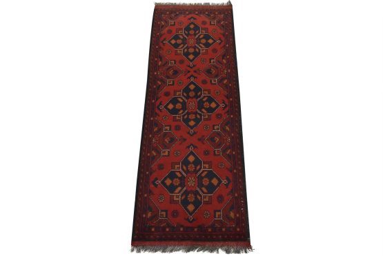 Turkmen Runner 1'10'' x 5'2'' Red Wool Tribal Hand-Knotted Oriental Rug