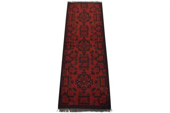 Turkmen Runner 1'9'' x 4'11'' Red Wool Tribal Hand-Knotted Oriental Rug