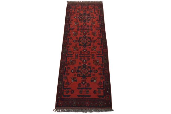 Turkmen Runner 1'9'' x 4'10'' Red Wool Tribal Hand-Knotted Oriental Rug