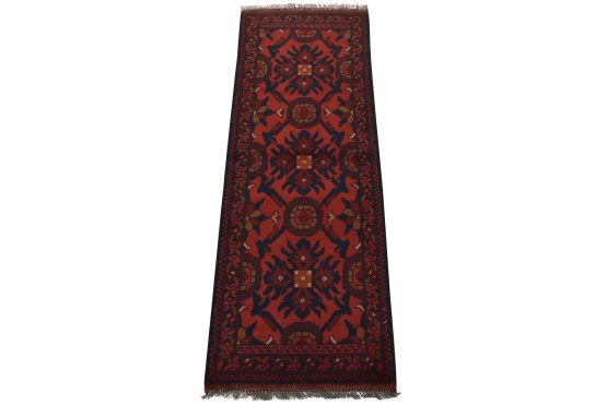 Turkmen Runner 1'10'' x 5'1'' Red Wool Tribal Hand-Knotted Oriental Rug