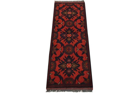Turkmen Runner 1'10'' x 4'9'' Red Wool Tribal Hand-Knotted Oriental Rug