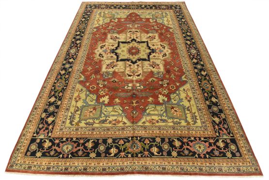 Heriz Rug 11'10'' x 18' Rust Wool Traditional Hand-Knotted Oriental Carpet