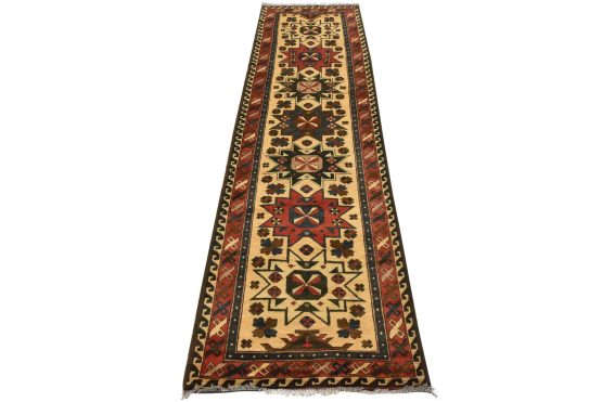 Baloch Runner 2'11'' x 9'8'' Beige Wool Vintage Tribal Hand-Knotted Oriental Rug