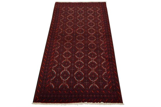 Baloch Rug 3'7'' x 6'5'' Blue Wool Vintage Tribal Hand-Knottted Carpet