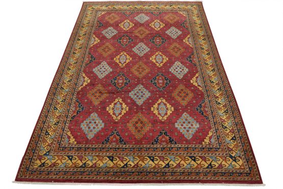 Tabriz Ziegler Rug 10' x 13'8'' Pink Wool Traditional Hand-Knotted Carpet