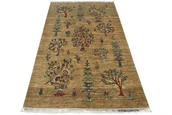 Fine Gabbeh Rug 6'7'' x 9'9'' Gray Wool Traditional Hand-Knotted Oriental Carpet