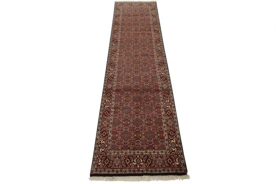 Fine Bidjar Runner 2'8'' x 9'9'' Red Wool Vintage Traditional Hand-Knotted Rug