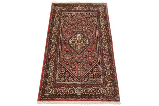 Fine Bidjar Rug 2'10'' x 4'8'' Red Wool Vintage Traditional Hand-Knotted Carpet