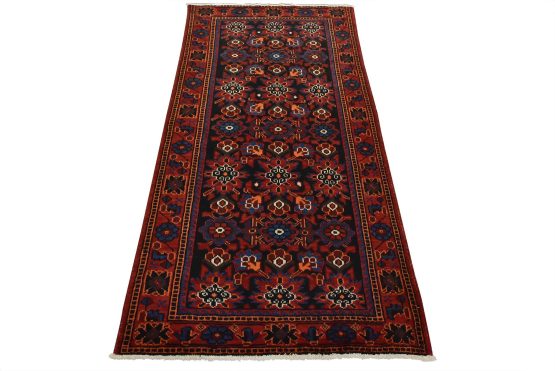 Luri Rug 4'1'' x 7'9'' Blue Wool Vintage Tribal Hand-Knotted Oriental Carpet