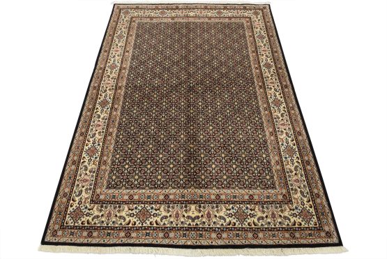 Fine Mood Rug 5'6'' x 7'8'' Blue Wool Vintage Hand-Knotted Carpet