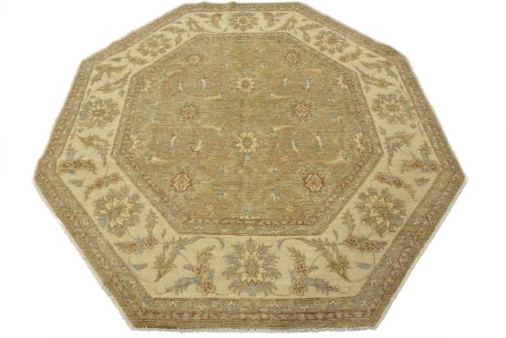 Ziegler Rug 7'11'' x 8'3'' Brown Wool Traditional Hand-Knotted Oriental Carpet