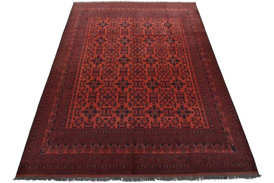 Turkmen Rug 10' x 12'9'' Red Wool Traditional Hand-Knotted Oriental Carpet