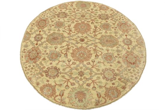 Ziegler Rug 6'1'' x 6'2'' Beige Wool Traditional Hand-Knotted Oriental Carpet