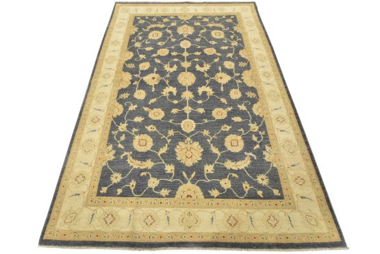 Ziegler Rug 5'10'' x 8'9'' Blue Wool Traditional Hand-Knotted Oriental Carpet