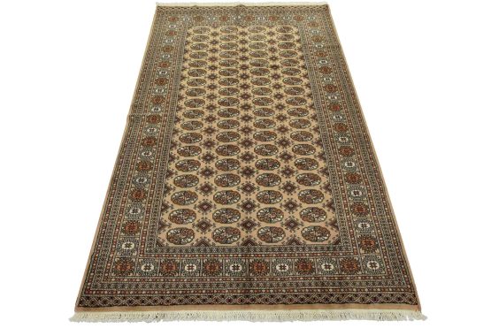 Bokhara Rug 5'2'' x 8'1'' Beige Wool Tribal Hand-Knotted Oriental Carpet