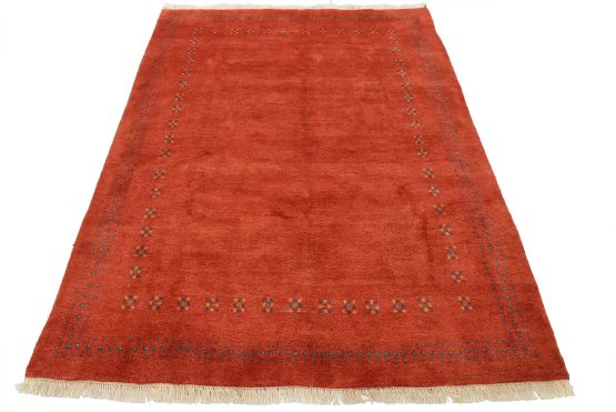 Gabbeh Rug 8'2'' x 10'5'' Red Wool Vintage Hand-Knotted Oriental Carpet