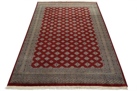 Bokhara Jaldar Rug 8'1'' x 10'4'' Red Wool Tribal Hand-Knotted Oriental Carpet