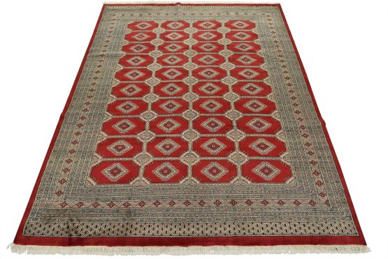 Bokhara Jaldar Rug 8'3'' x 10'2'' Red Wool Tribal Hand-Knotted Oriental Carpet