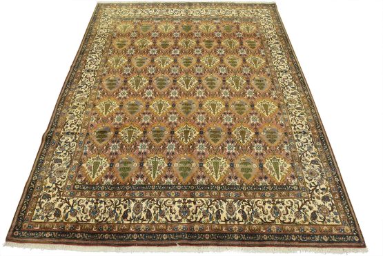 Bakhtiari Rug 10'4'' x 12'5'' Pink Wool Vintage Traditional Hand-Knotted Carpet