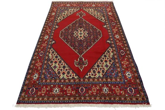 Tabriz Rug 7'9'' x 11'6'' Red Wool Vintage Traditional Hand-Knotted Carpet