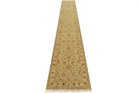 Agra Runner 3'1'' x 17'3'' Gray Wool Traditional Hand-Knotted Oriental Rug