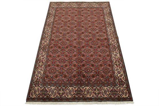 Bidjar Rug 4'7'' x 6'10'' Red Wool Vintage Traditional Hand-Knotted Carpet