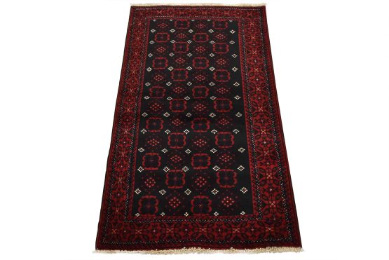 Baloch Rug 3'1'' x 5'2'' Blue Wool Vintage Tribal Hand-Knotted Oriental Carpet