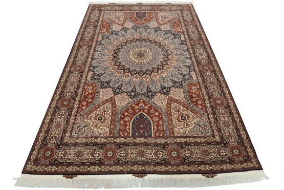 Tabriz Rug 6'10'' x 10' Multicolor Wool/Silk Traditional Hand-Knotted Carpet