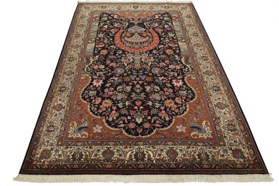 Chalshotor Rug 6'10'' x 9' Blue Wool Vintage Traditional Hand-Knotted Carpet