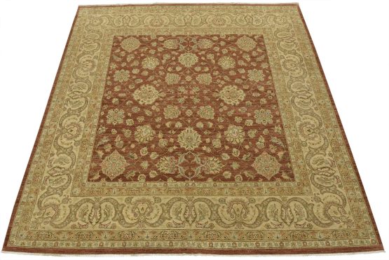 Ziegler Rug 10' x 10'3'' Brown Wool Modern Hand-Knotted Oriental Carpet