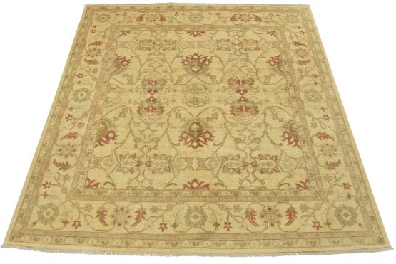 Ziegler Rug 9'9'' x 9'10'' Beige Wool Modern Hand-Knotted Oriental Carpet